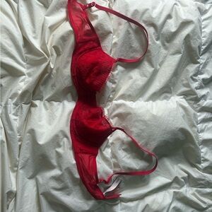 Elegant Red Lace Bra